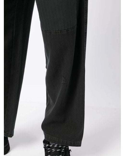 Palm Angels Black Drawstring-Waist Trousers for men