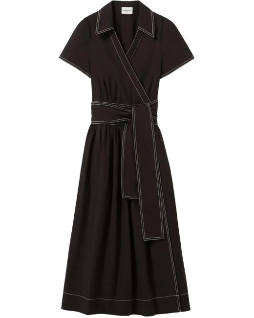 Claudie Pierlot Black Contrast-Stitching Midi Dress