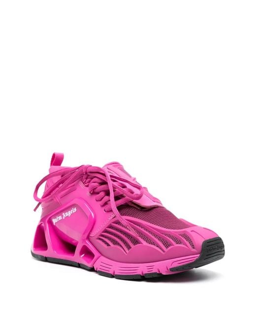 Palm Angels Pink Palm Web Low-Top Sneakers