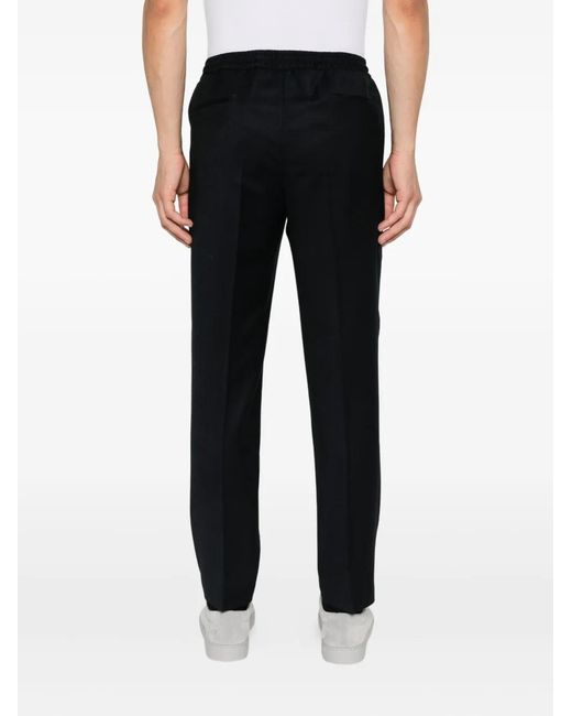 Briglia 1949 Black Drawstring Wool Trousers for men