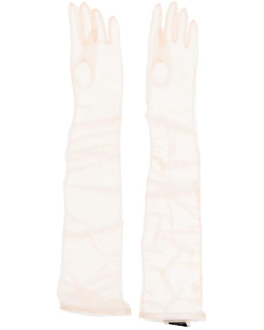 Ioana Ciolacu White Sheer-Finish Gloves