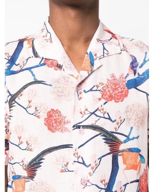 Orlebar Brown Pink Hibbert Flight Of Fantasy Shirt for men