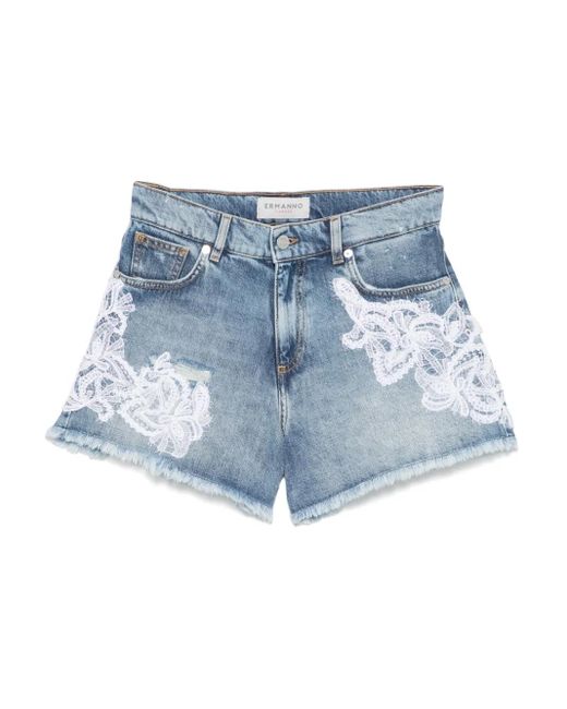 ERMANNO FIRENZE Spijkershorts Met Kant in het Blue