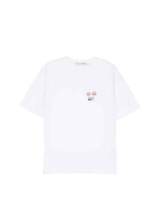 Joshua Sanders White Smiley Graphic T-Shirt