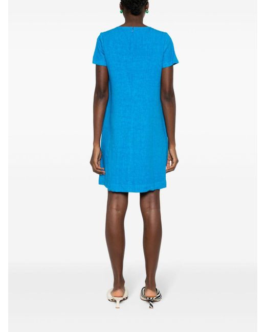 Aspesi Blue Linen Mini Tshirt Dress