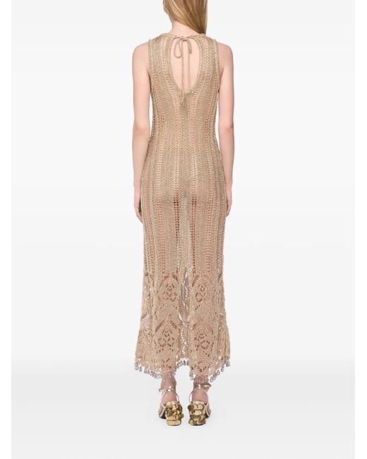 Rabanne Natural Crochet Midi Dress