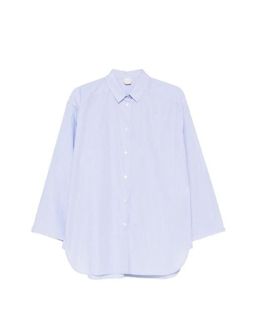 Aspesi White Vertical-Stripe Shirt