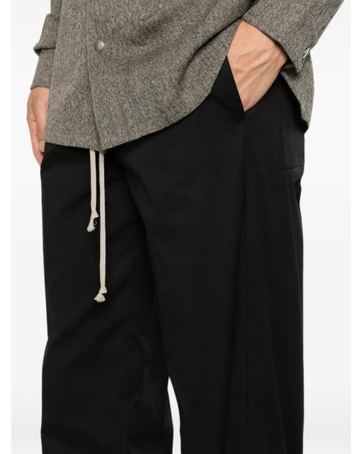 Rick Owens Black Pantalon Dietrich À Lien De Resserrage for men