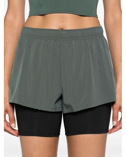 On Shoes Gray Energy Pace Running Shorts
