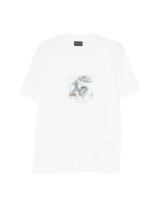 Emporio Armani White Crew-Neck T-Shirt for men