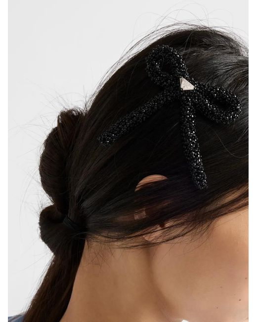 Prada Black Crystal-Embellished Hair Clip