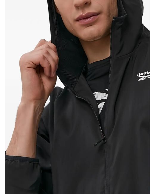 Reebok Black Hooded Zip-Fastening Jacket for men