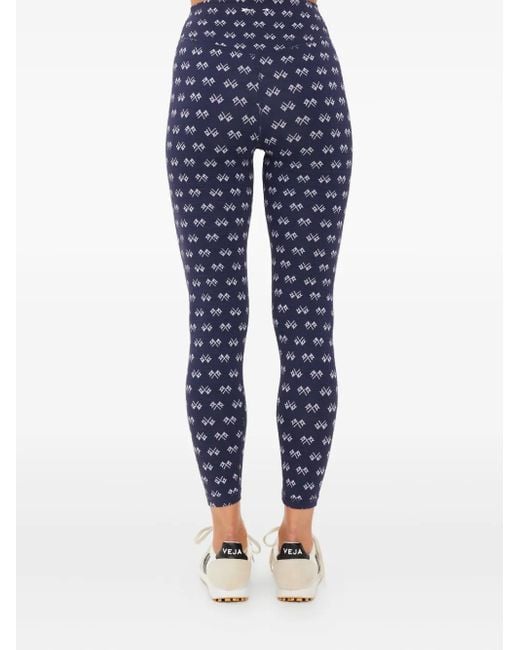 The Upside Blue High-Waisted Geometric-Print Trousers
