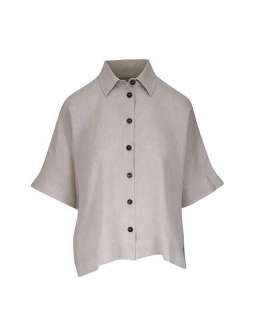 Antonelli Gray Short-Sleeve Button-Up Shirt