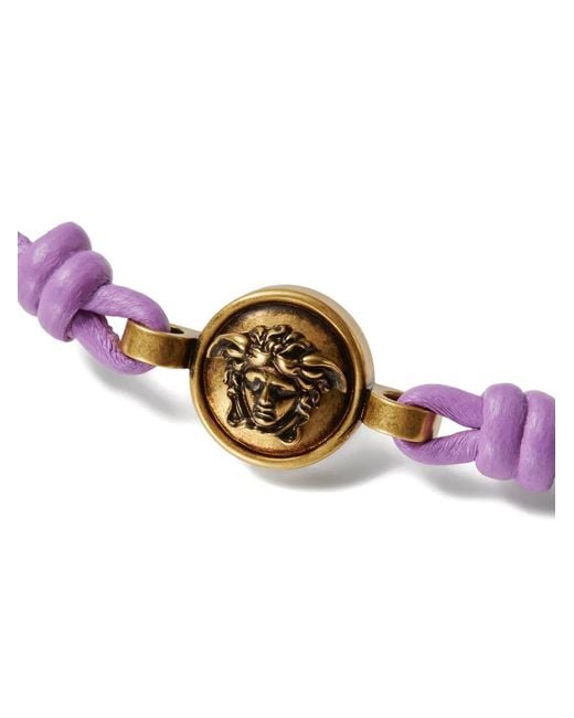 Versace Pink Medusa Leather Bracelet