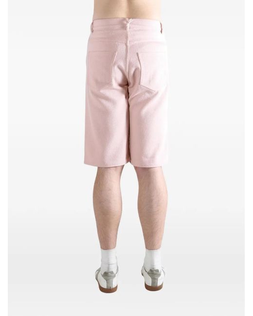Auralee Pink Nep Denim Bermuda Shorts for men