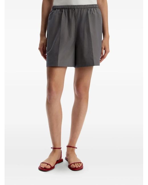 12 STOREEZ Gray Cotton Mini Shorts