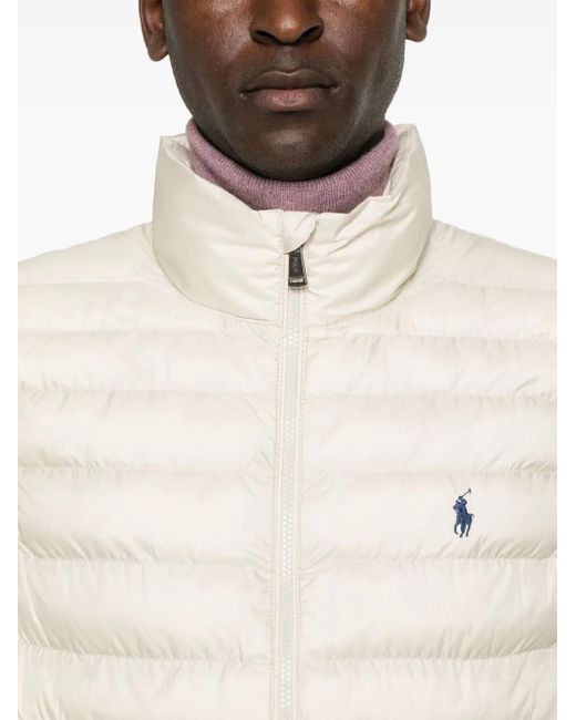 Polo Ralph Lauren Gesteppte Weste Mit Stehkragen in Natural für Herren