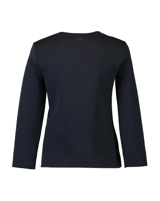 Max Mara Black Three-Quarter Sleeve Round-Neck Top