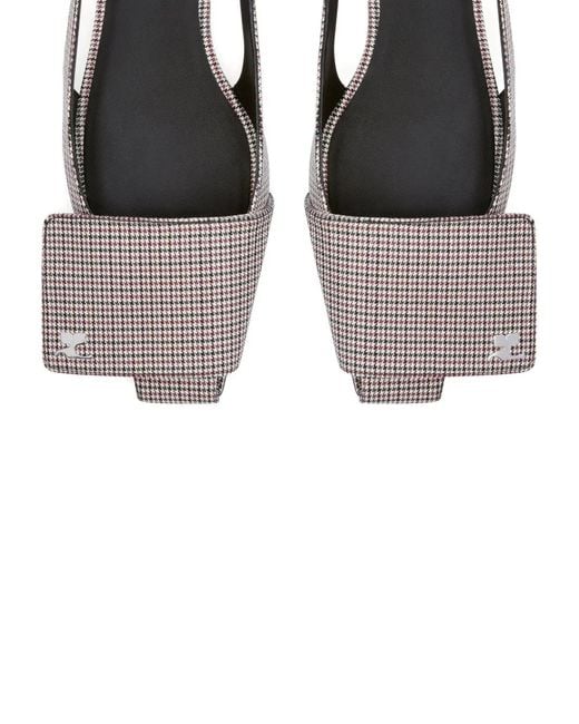 Courreges White Houndstooth Slingback Flat