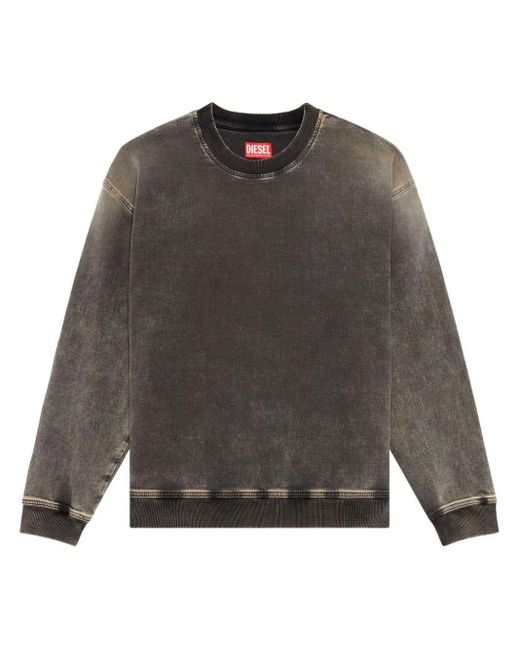 DIESEL Gray D-krib Logo-embroidered Sweatshirt for men