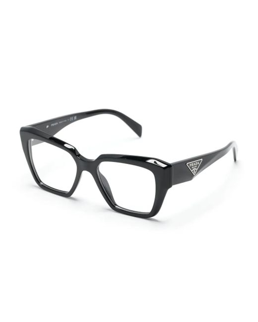 Prada Black Logo-Plaque Glasses