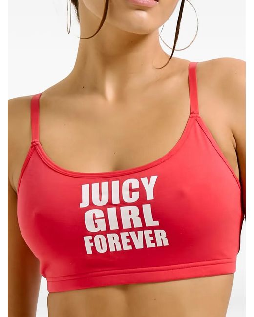 Juicy Couture Red Logo-Print Bralette