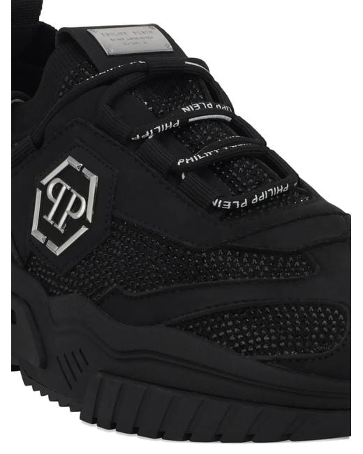 Philipp Plein Black Predator Low-Top Strass Sneakers