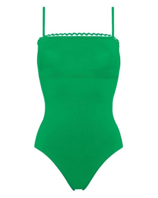 Eres Green Night Picot-trimmed Swimsuit
