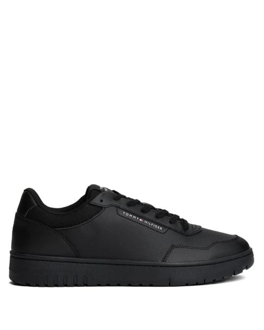 Tommy Hilfiger Black Perforated Sneakers for men