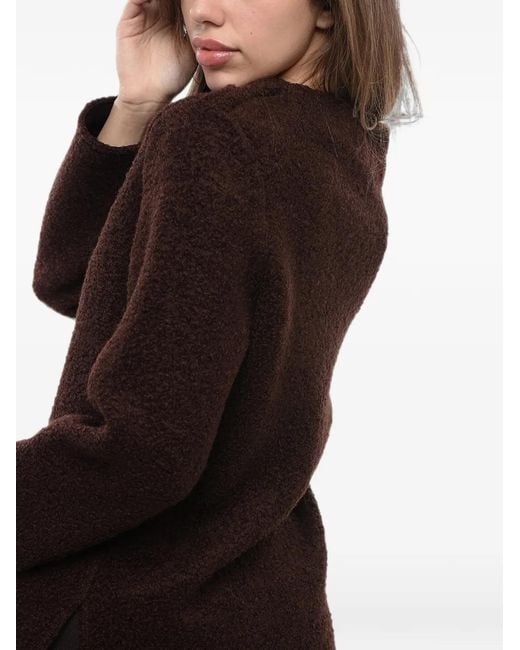 Jil Sander Black Bouclé Boat-Neck Sweater