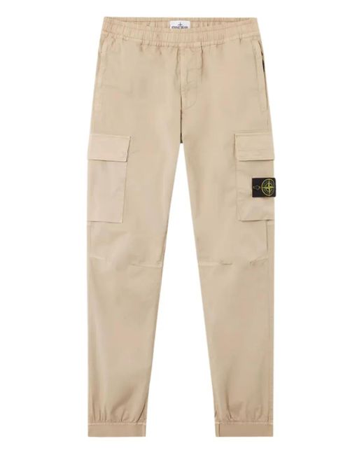 Stone Island Cargohose Aus Twill in Natural für Herren
