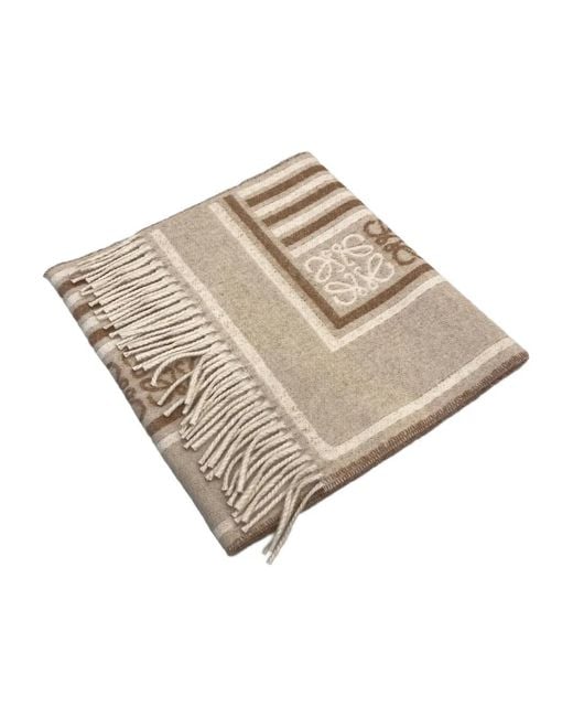 Loewe Natural Anagram Wool And Cashmere Scarf