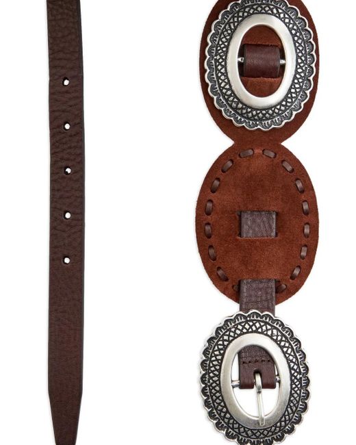 Andersons Brown Suede Conchos Belt