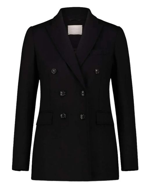 Circolo 1901 Black Double-Breasted Flap-Pockets Coat