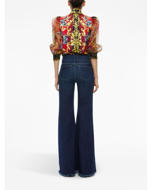 Alice + Olivia Blue Beautiful High-rise Bell-bottom Jeans
