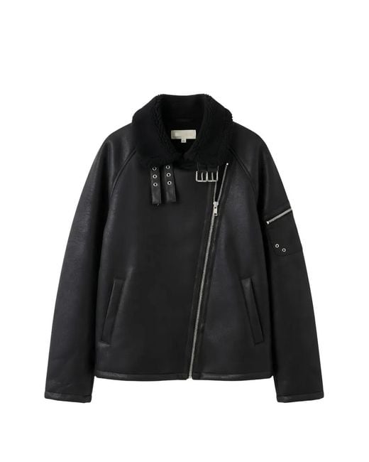 RETERNITY Black Aero Shearling Jacket for men