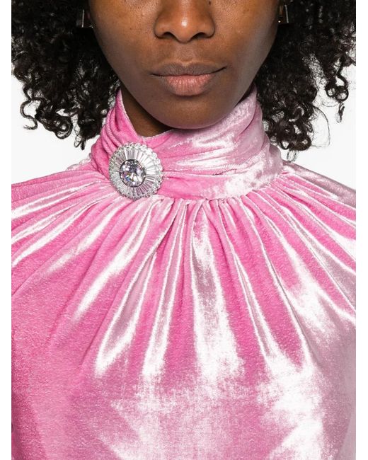 Rabanne Pink Neck-Embellishment Top