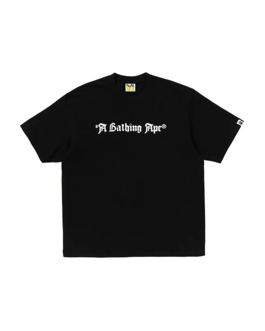 A Bathing Ape Black Ape-Head Logo Cotton T-Shirt for men