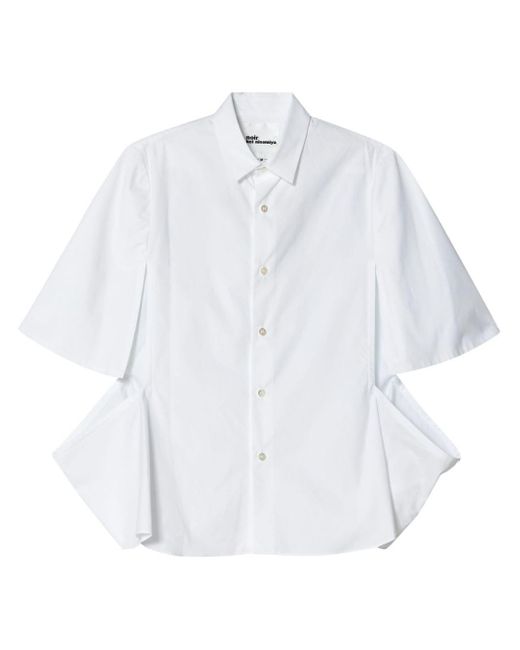 Noir Kei Ninomiya White Hemd mit doppelten Ärmeln