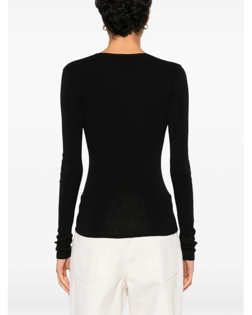 Totême Black Compact Cotton Top