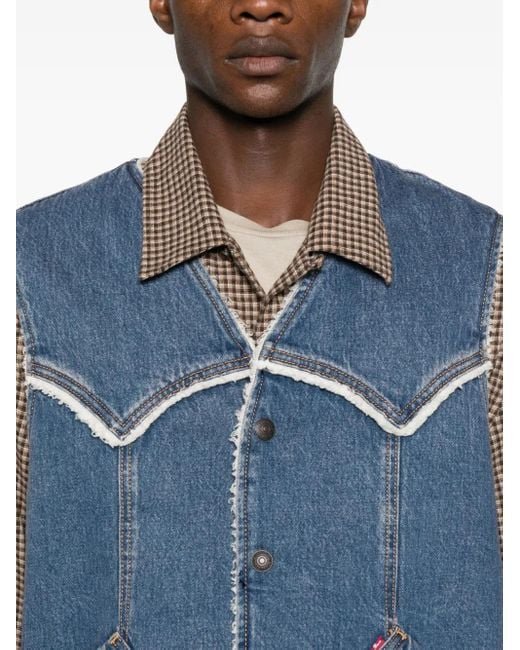 Levi's Blue Denim Vest With Repreve Lining for men
