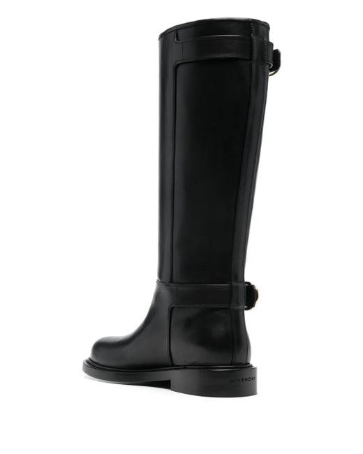 Givenchy Black Buckled Leather Boots