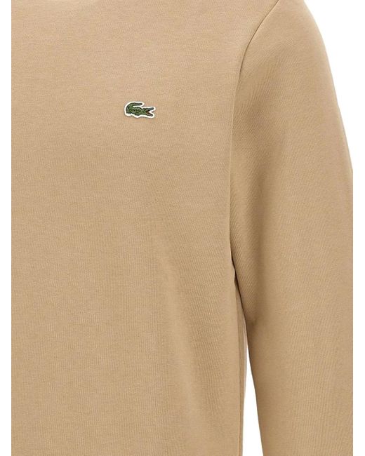 Lacoste White Logo-Patch Crew-Neck Sweatshirt for men