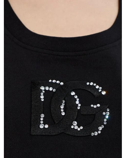 Dolce & Gabbana Black Cotton Tank Top