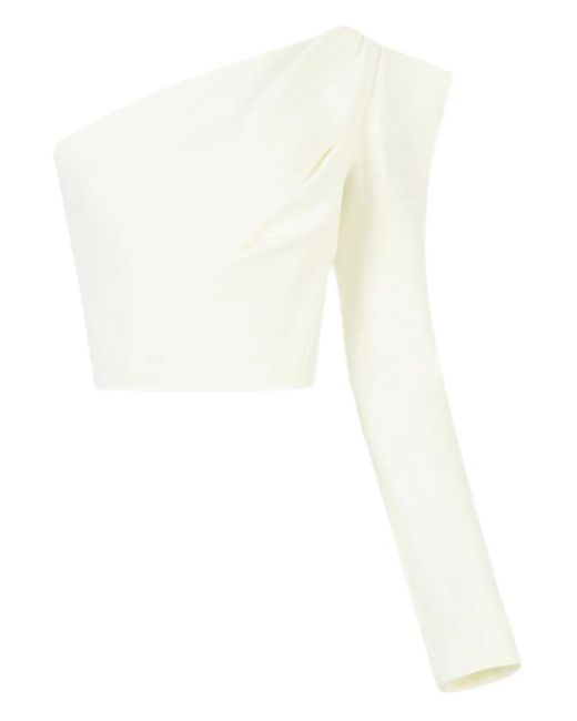 Maticevski White One-Shoulder Crop Top