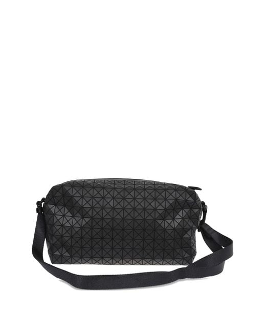 Issey Miyake Black Geometric-Pattern Shoulder Bag for men