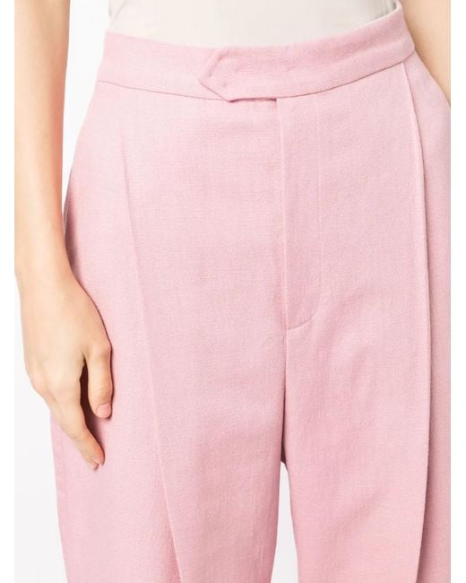 Anouki Pink High-Waist Tapered Trousers