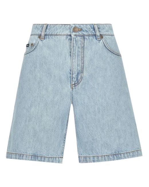 Dolce & Gabbana Blue Cotton Denim Bermuda Shorts