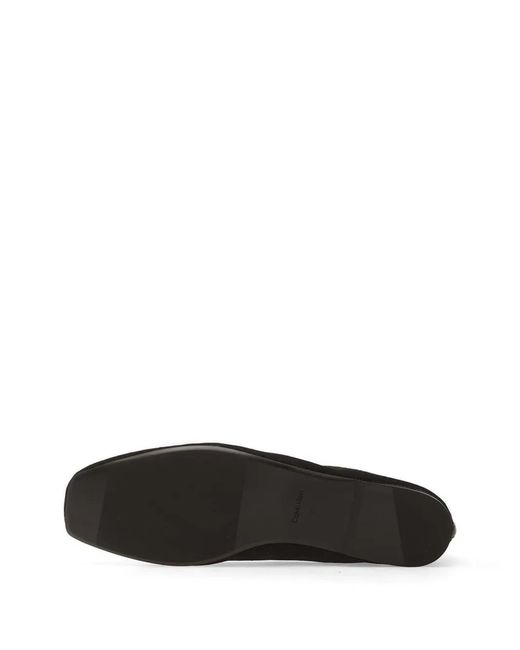 Calvin Klein Black Monogram-Patterned Ballet Flats